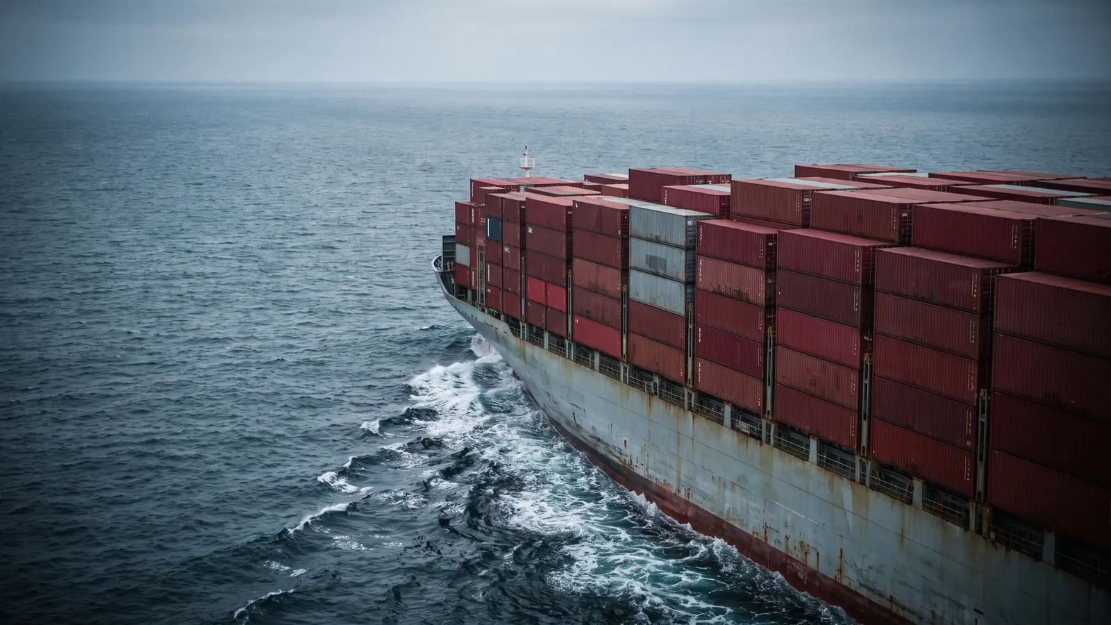 Buque portacontenedores cargado cruzando el Pacífico rumbo a México